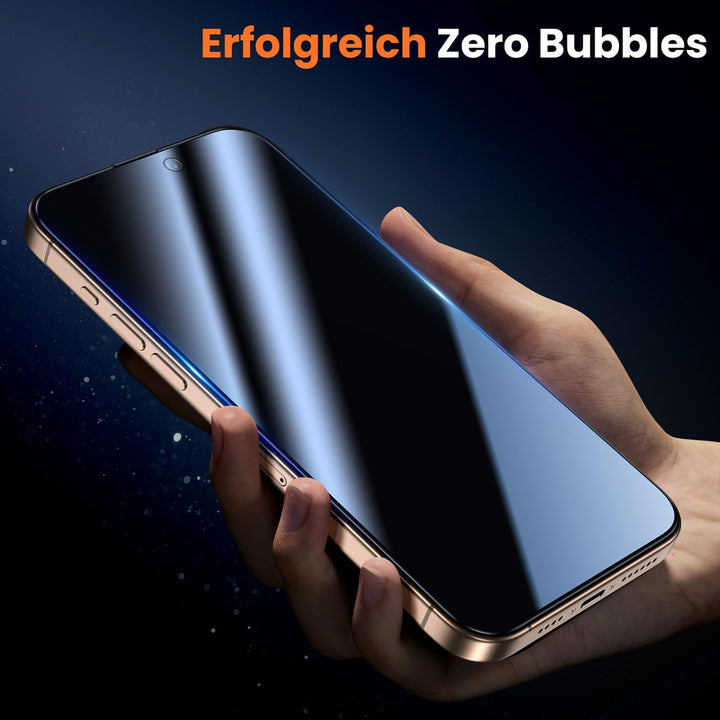 UniqueMe für iPhone 16 Pro für Panzerglas Sichtschutz - [Full Screen Displayschutz] Schutzfolie Sich