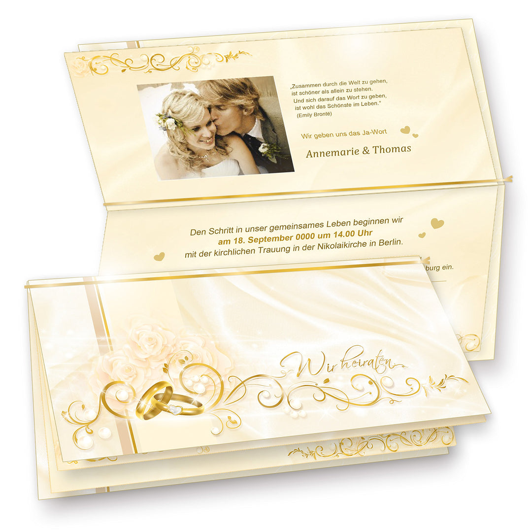 tatmotive Einladungskarten Hochzeit PERLMUTT (40 Sets) 40 Einladungen mit Einlegeblätter zum selbst