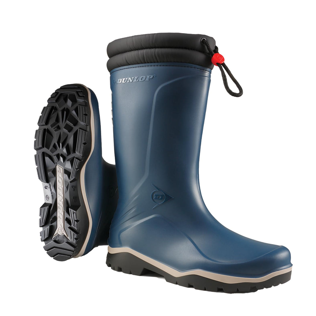 DUNLOP Protective Footwear Kids Blizzard, gefütterte Kinder Gummistiefel 21 EU Blau, 21 EU Blau