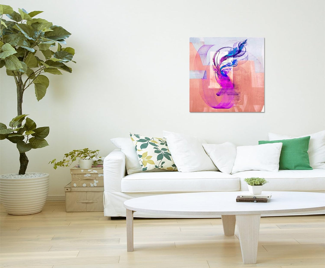 Paul Sinus Art Modernes Wandbild Abstrakt038_60x60cm Abstrakte Kunst Kunstdruck auf Leinwand Zeitlos
