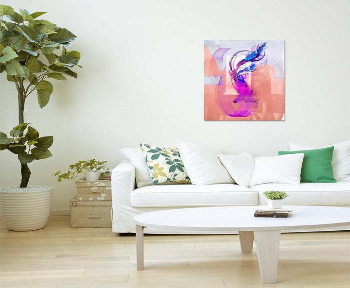 Paul Sinus Art Modernes Wandbild Abstrakt038_60x60cm Abstrakte Kunst Kunstdruck auf Leinwand Zeitlos