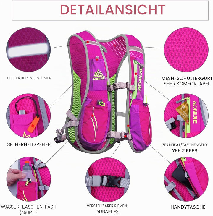 Geila Trinkrucksack, Trinkweste Outdoorsport Trail Marathoner Running Race Leichter Rucksack für Män