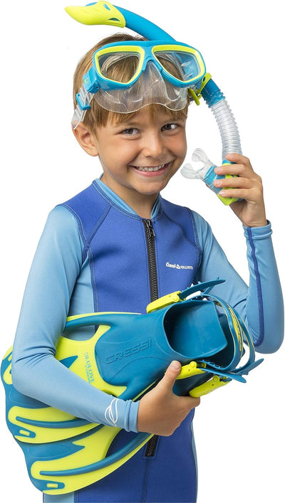 Cressi Junior-Schnorchel-Set für Kinder im Alter von 3 bis 8 Jahren – Maske + Trockenschnorchel + ve