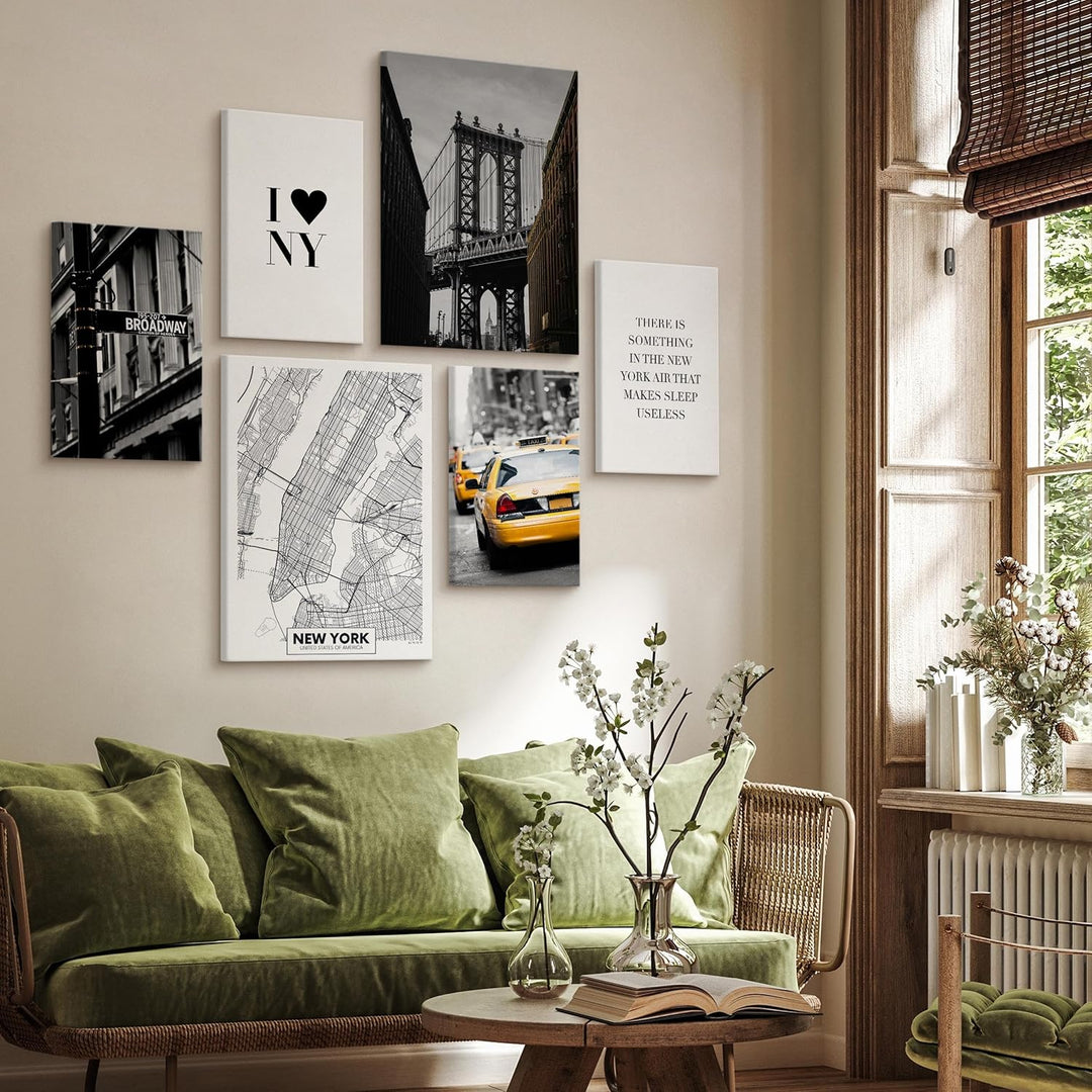 Muralo - Wandbilder Set - Leinwand Bilder Set Aufhängefertig - Bilder für Wohnzimmer Schlafzimmer -