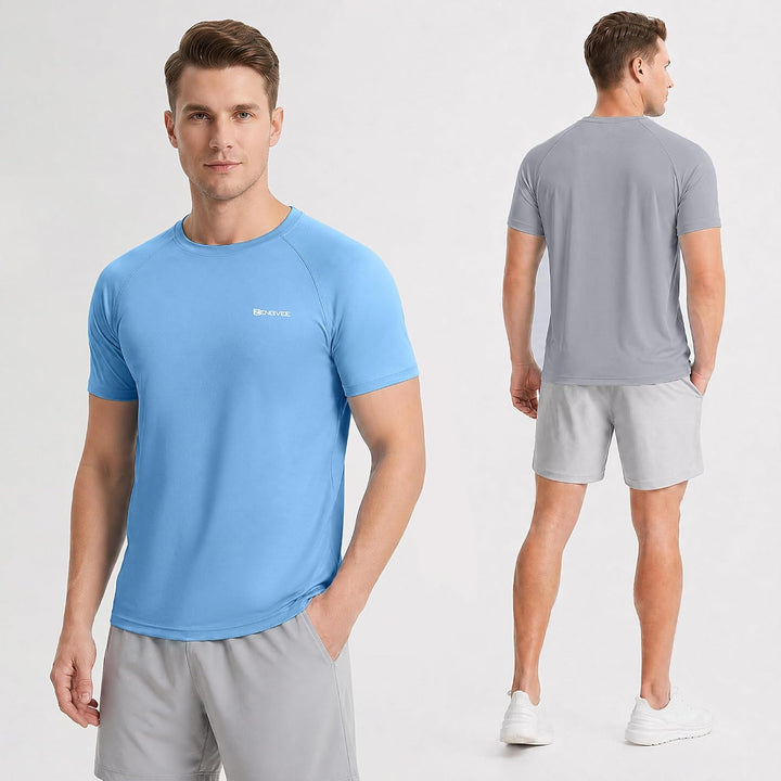 ZENGVEE 3er Pack Rashguard Herren, UPF 50+ UV Schutz Shirt Herren Schnelltrocknend Leicht Atmungsakt