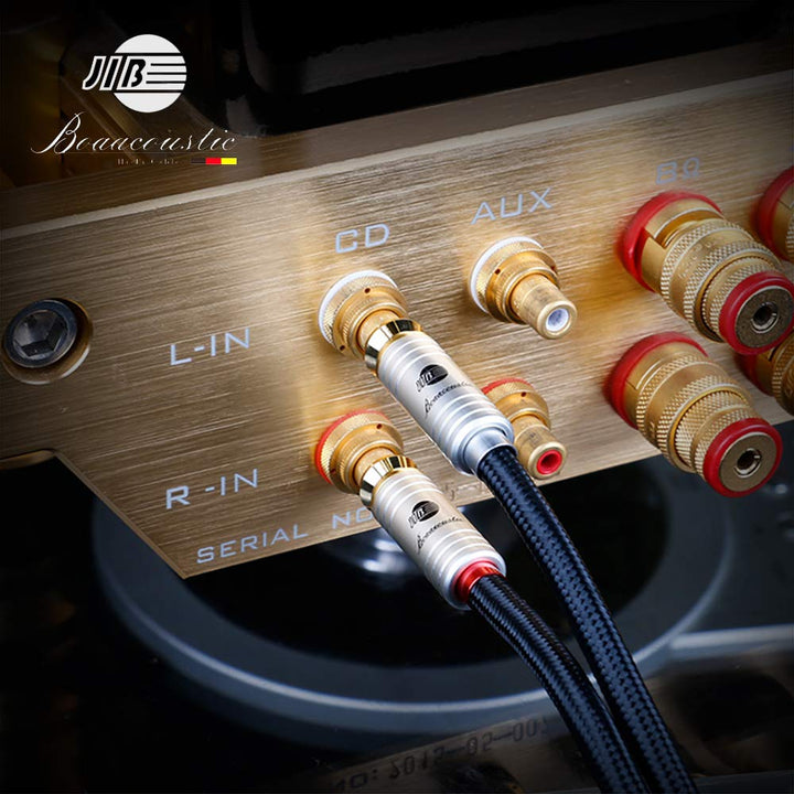 JIB Boaacoustic BlackBerry Cinch auf Klinke 3,5mm Kabel, 4N OFC Hi-Fi-Buchse 3,5 mm auf 2X Cinch-Y-K