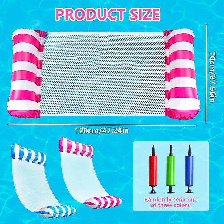 2 Stück Luftmatratze Pool, 4 In 1 Aufblasbare Wasserhängematte, Schwimmmatte Pool Matratze, Zusammen