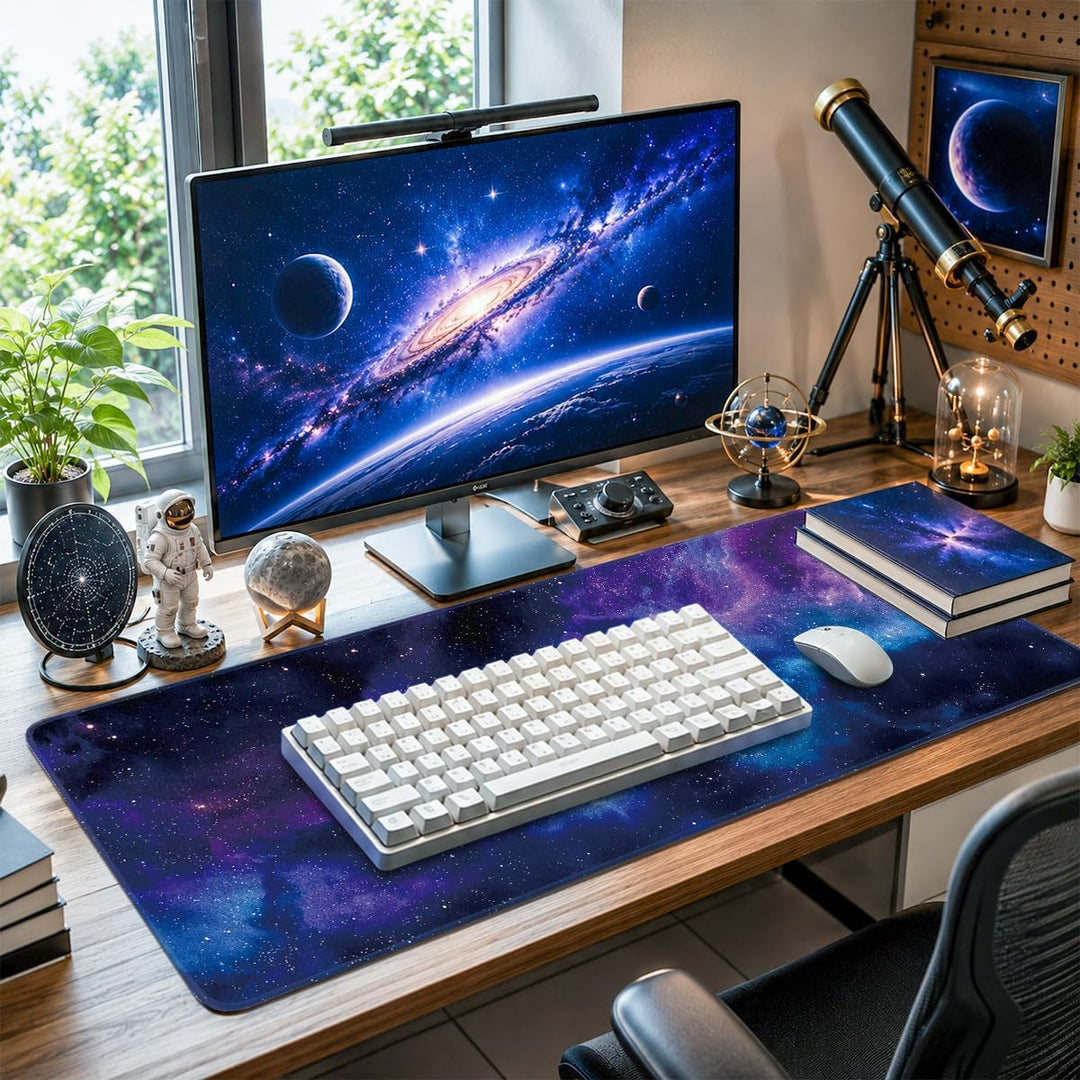 Zindoo XXL Gaming Mauspad 900 x 400 mm mit Galaxie Motiv, Galaxie Motiv