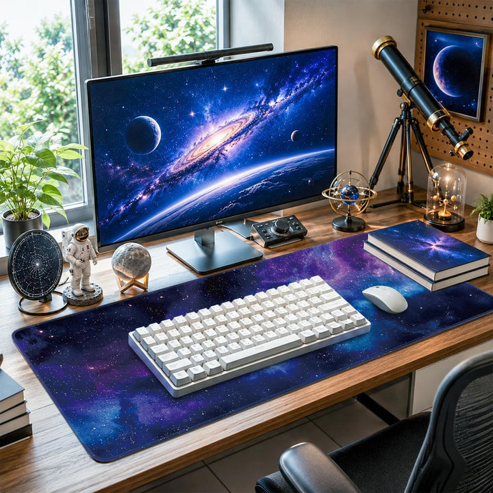 Zindoo XXL Gaming Mauspad 900 x 400 mm mit Galaxie Motiv, Galaxie Motiv