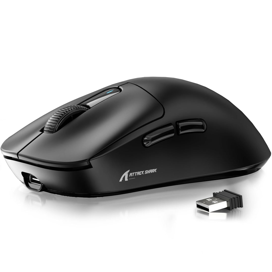 ATTACK SHARK X3 49g Ultraleicht Maus, PixArt PAW3395 Gaming-Sensor, BT/2,4G Kabellose/Kabelgebundene