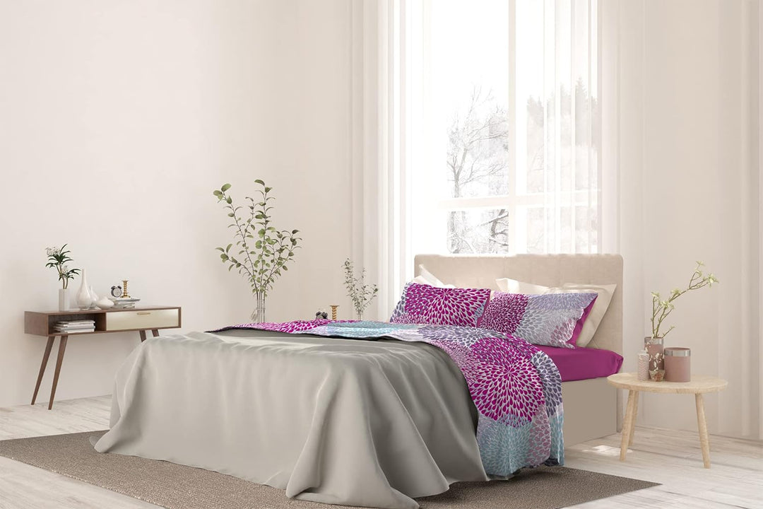 Fantasy Italian Bed Linen Bettwäsche, Soffioni, Doppelte, Mikrofaser, Löwenzahn Soffioni Doppelte, S