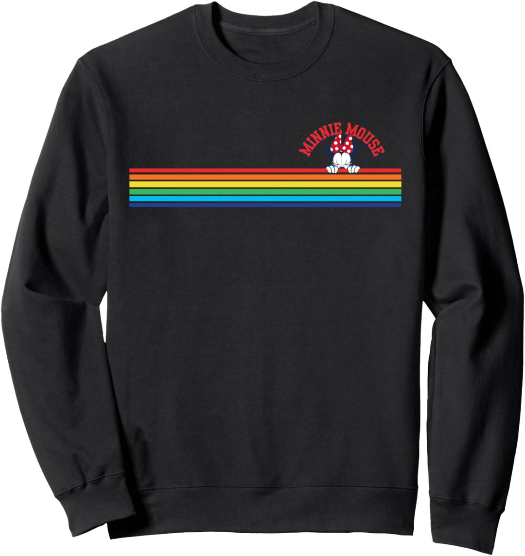Disney Minnie Mouse Name Rainbow Stripes Sweatshirt