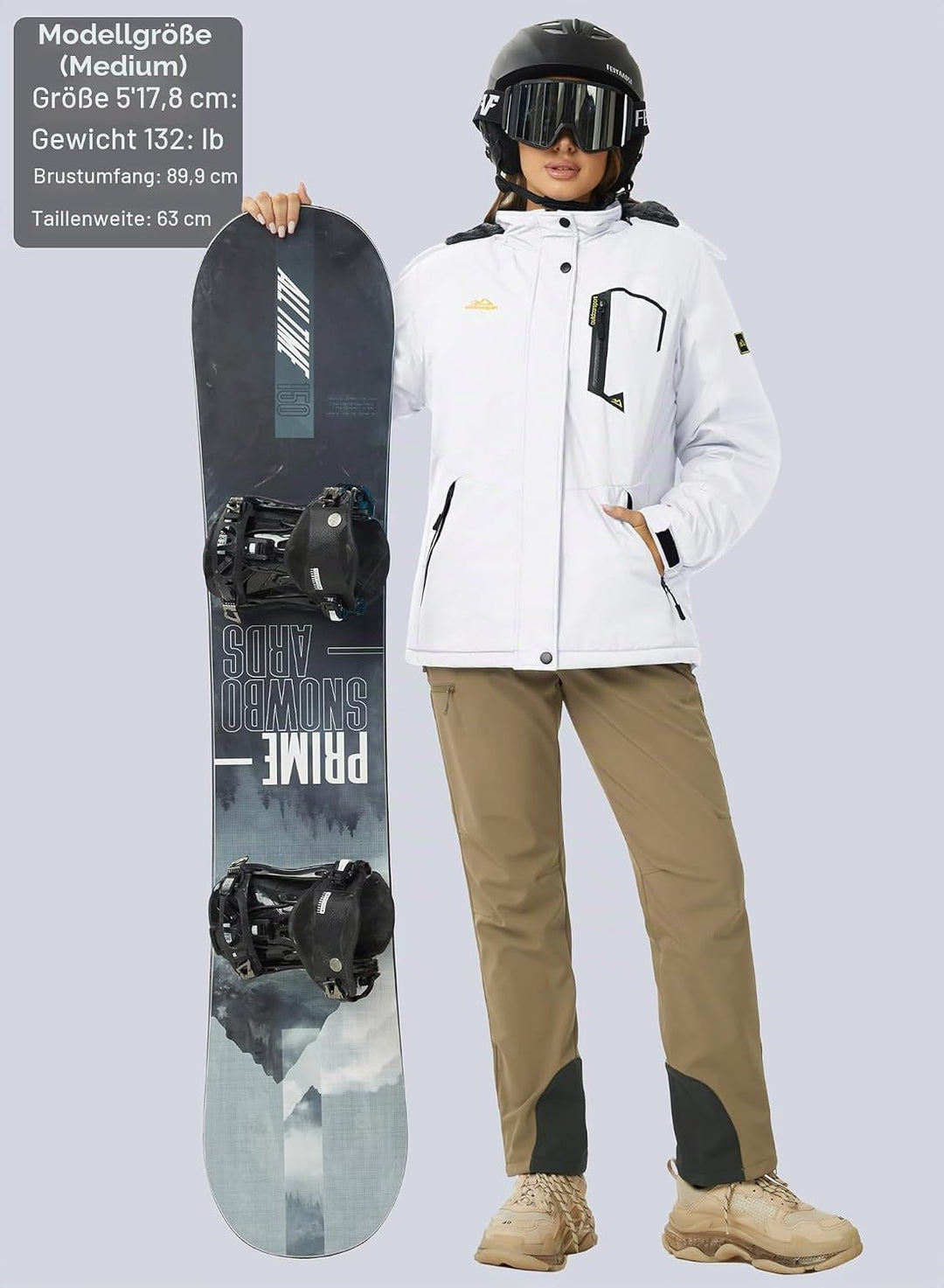 MAGCOMSEN Winterjacke Damen Softshell Funktionsjacke Wasserabweisende Outdoor Ski Jacke Fleece Windd
