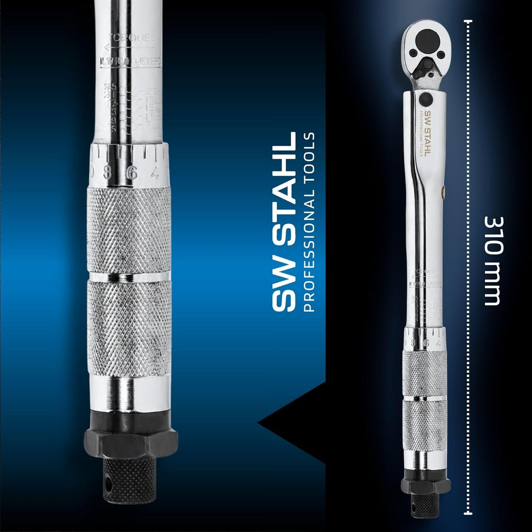 SW-Stahl 03920L Drehmomentschlüssel 1/4 Zoll 5-25 Nm I Rechtsanzug I 36 Zähne I für Fahrrad I Rennra