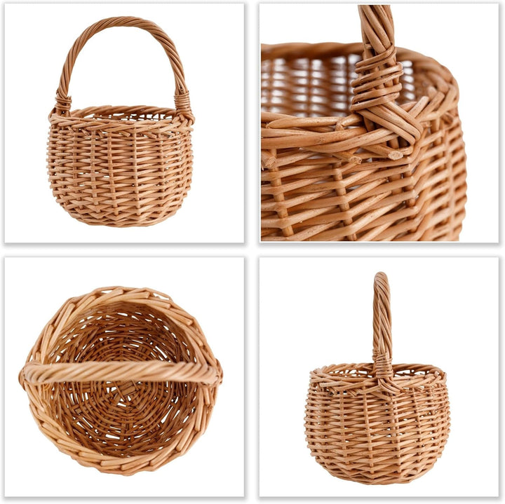 Creative Home Osterkorb Kleiner Weidenkorb mit Henkel | Klein 10 x 10 x 16 cm (+/- 2 cm) | Handgeflo