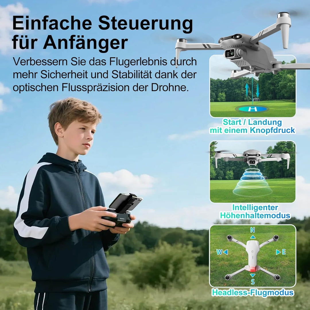 Jiakora Drohne mit Kamera für Kinder und Erwachsene, WiFi FPV Bürstenlosem Motor RC Drohne, Quadcopt