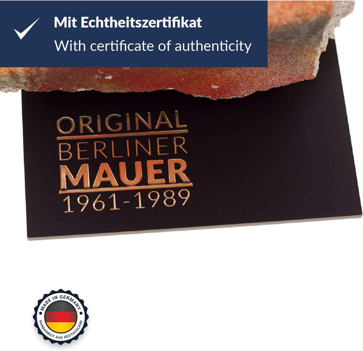 ORIGINAL Berliner Mauer-Stein | authentisches Stück mit Echtheitszertifikat | Handarbeit direkt aus
