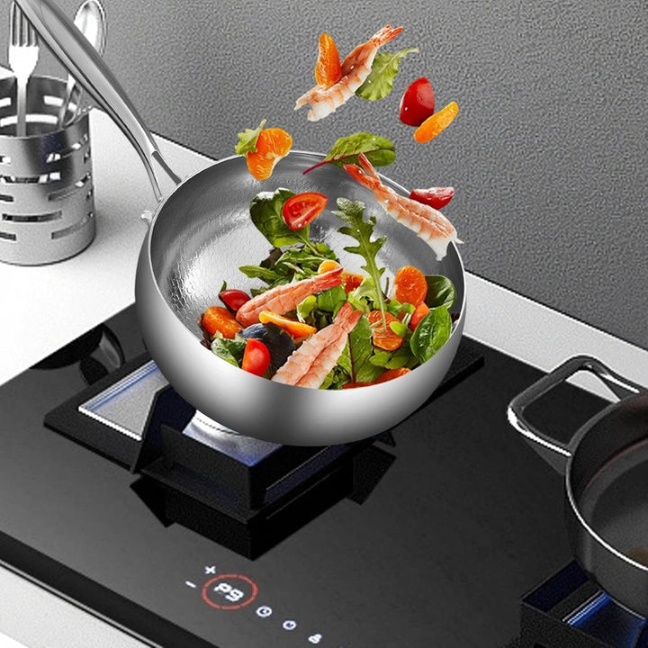 Générique Wok-Pfanne mit Deckel, Titanium-Coated Deep Frying Pan for Stir-Fry Stewing, Quick-Heating