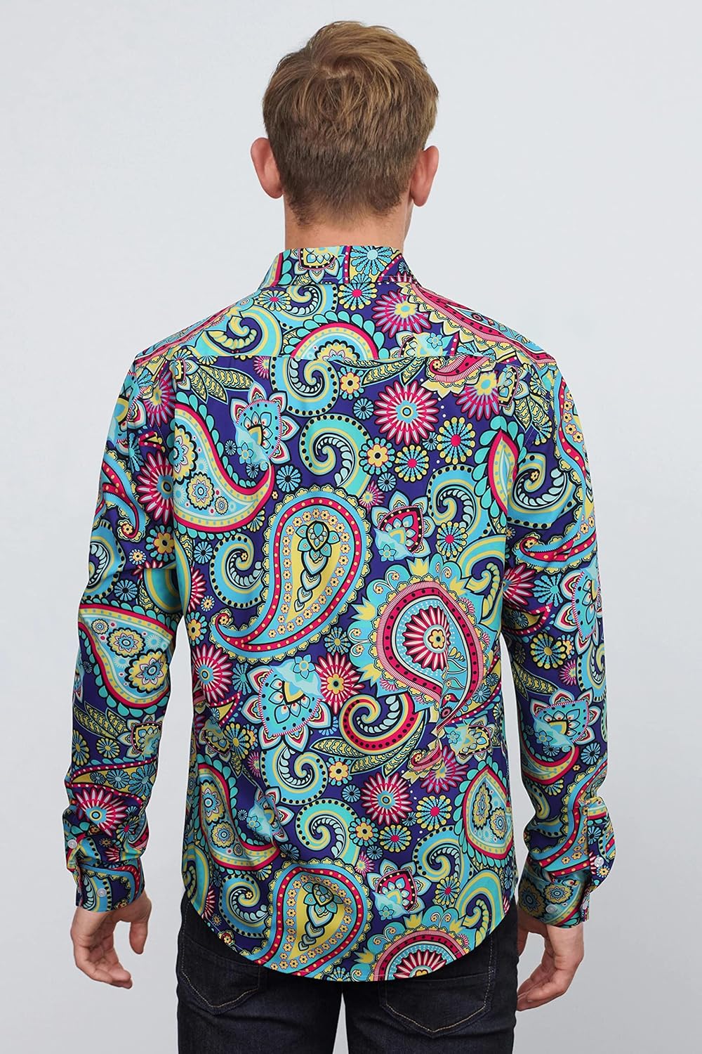 HISDERN Weihnachtshemden für Herren, langärmelig, Button-Down-Shirt, Urlaub, lustige Weihnachts-Shir