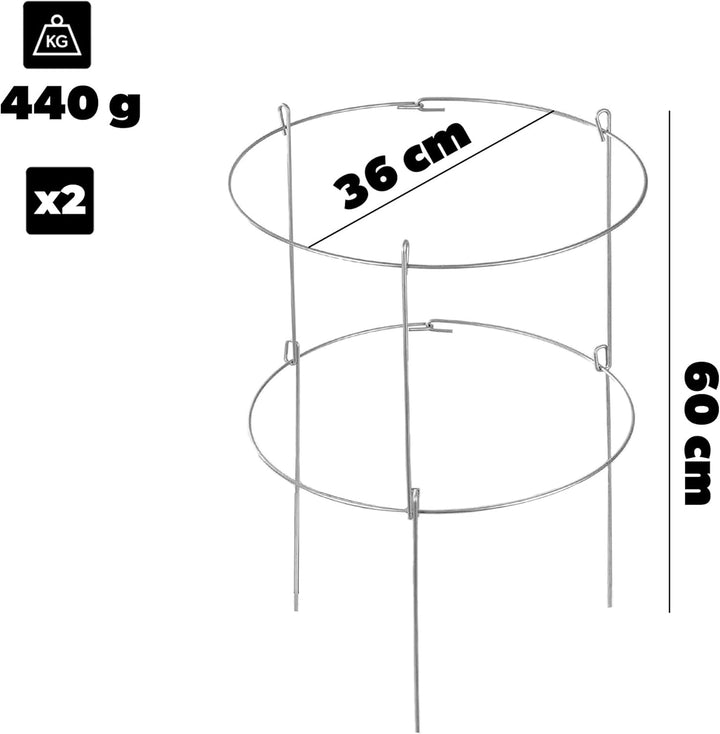 KADAX 2X Gartenstütze aus Stahl pulverbeschichtet Set, Pflanzehalter, Blumenstütze, Pflanzestütze, R