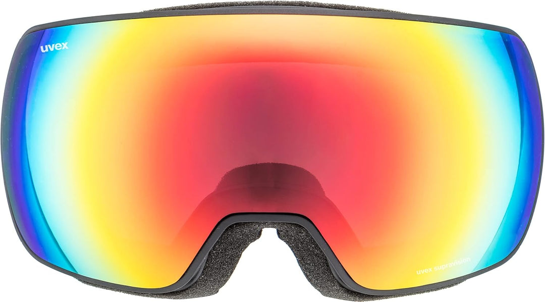 Uvex Unisex Compact Fm Skibrille (1er Pack) Einheitsgrösse black mat/rainbow-rose, Einheitsgrösse bl