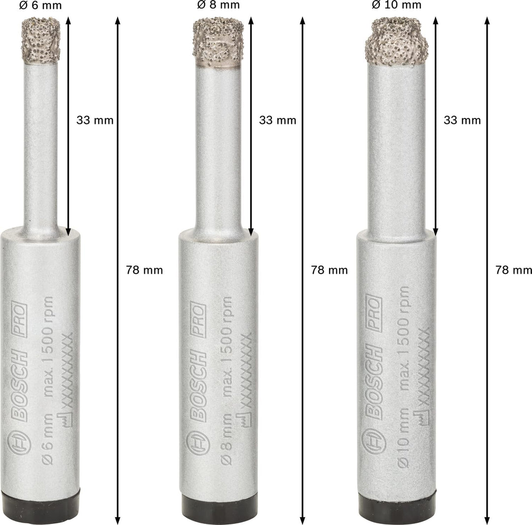 Bosch Professional 4tlg. Diamant-Bohrer-Set trocken Easy Dry 4tlg. Set, 4tlg. Set