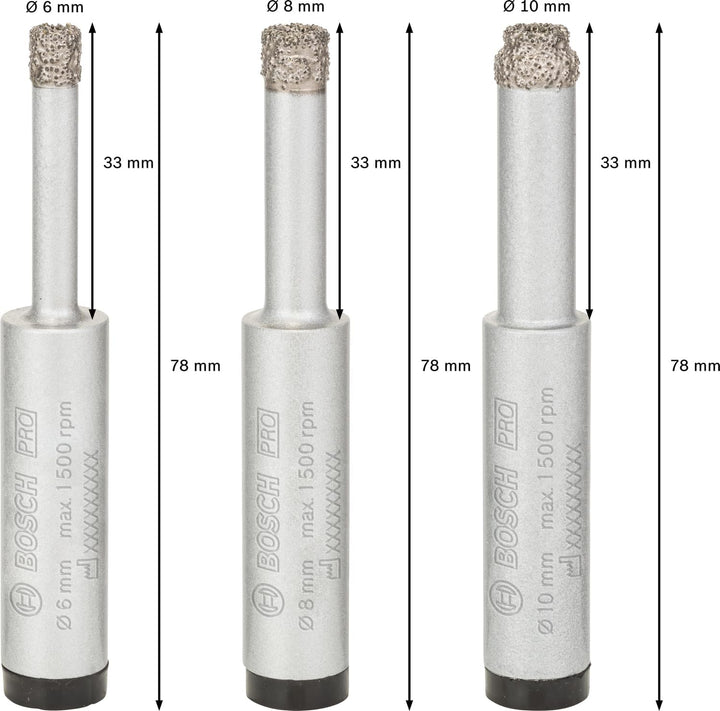 Bosch Professional 4tlg. Diamant-Bohrer-Set trocken Easy Dry 4tlg. Set, 4tlg. Set