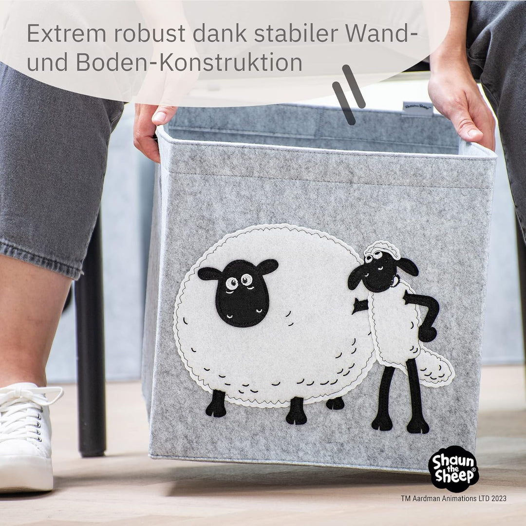 meets Shaun das Schaf Aufbewahrungsbox für Kinder – Filz-Box mit dem kultigen Schaf zum Verstauen vo