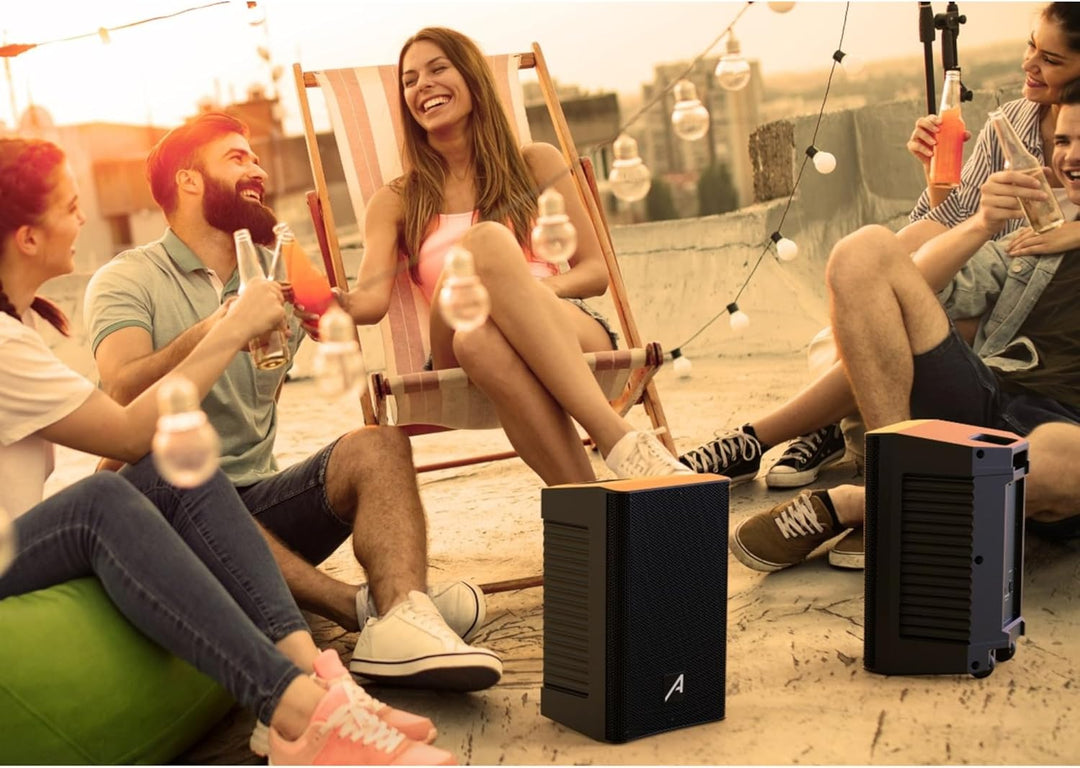 Audibax Freeport 210 – Set mit 2 Aktiven und Passiven 10-Zoll-Lautsprechern – 250W Leistung – USB/SD