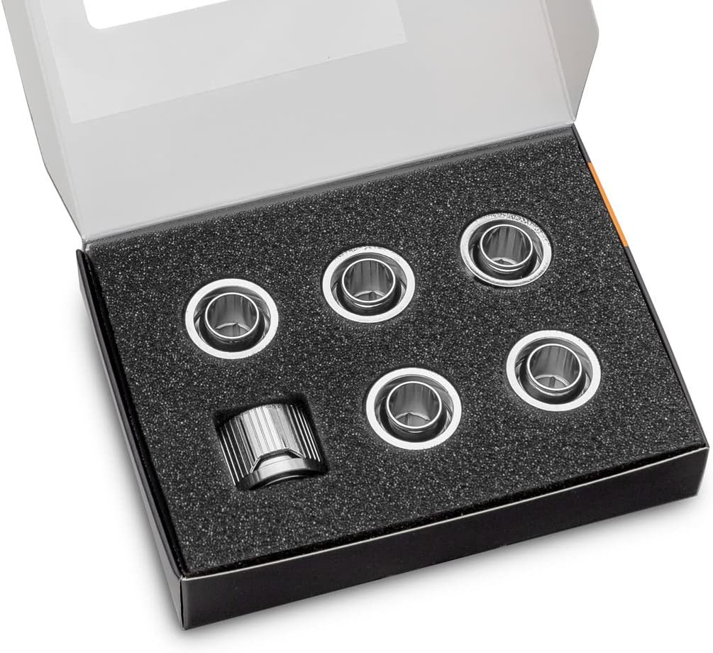 EK Water Blocks EK-Quantum Torque STC 12/16-6er-Pack, silber 12/16mm 6 Pack nickel
