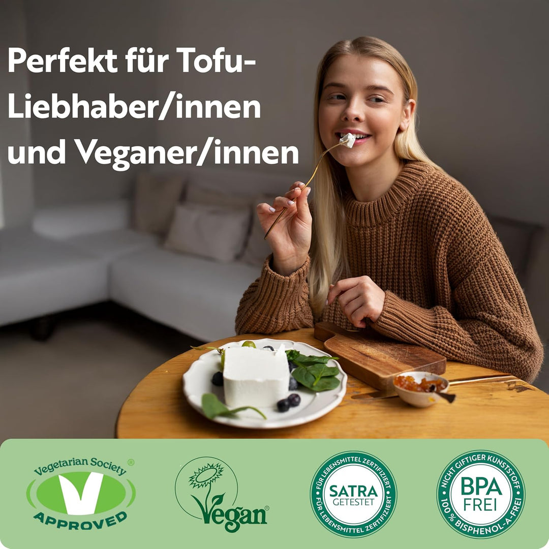 Tofu Press – Das Original, BPA-frei, spülmaschinenfest – Für festeren, schmackhafteren Tofu – Einfac