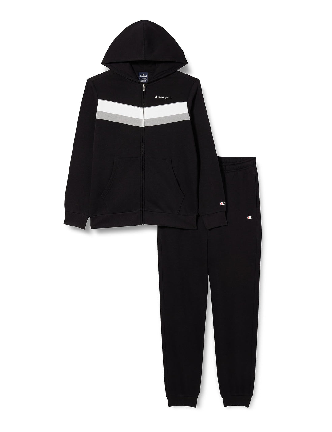 Champion Jungen Legacy Sweatsuits B-Colorblock Powerblend Fleece Hooded Sportanzug 7-8 Jahre Nero, 7