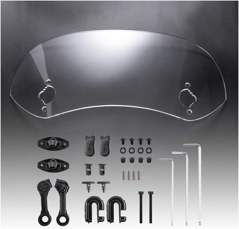 Motorrad Windschutzscheibe Universal Clamp-On Variable Windschutzscheibe Spoiler Extension (Transpar