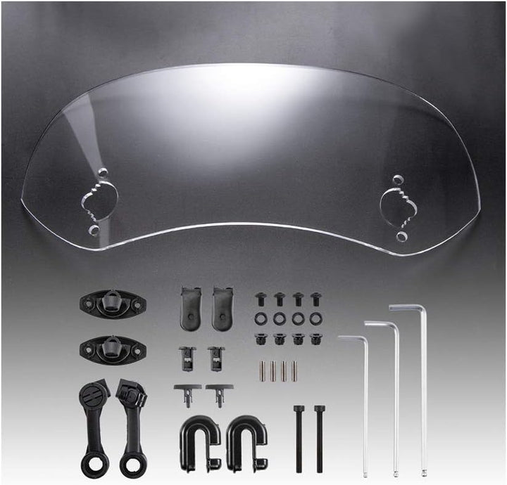Motorrad Windschutzscheibe Universal Clamp-On Variable Windschutzscheibe Spoiler Extension (Transpar
