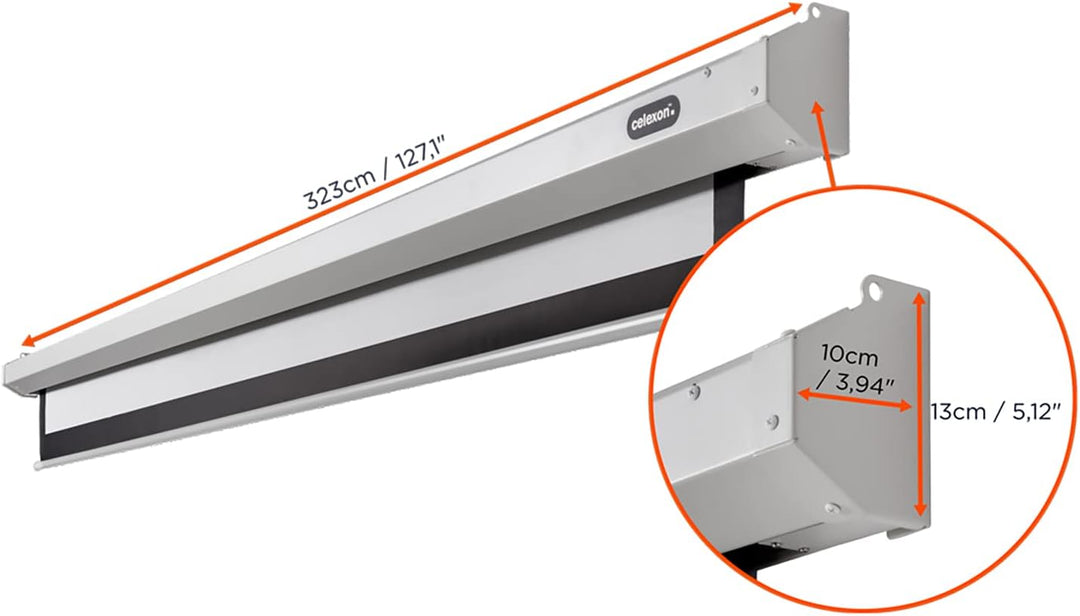 celexon Economy Motor-Leinwand 65" | 120x120 cm 1:1 | elektrische 4K,Full-HD Beamer-Leinwand für Bür