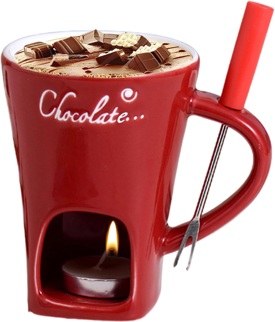 Schokoladen Fondue Becher Sets | 200 ml Pralinen Schmelzbecher | Keramikkäse beheizte Fondue Coffee