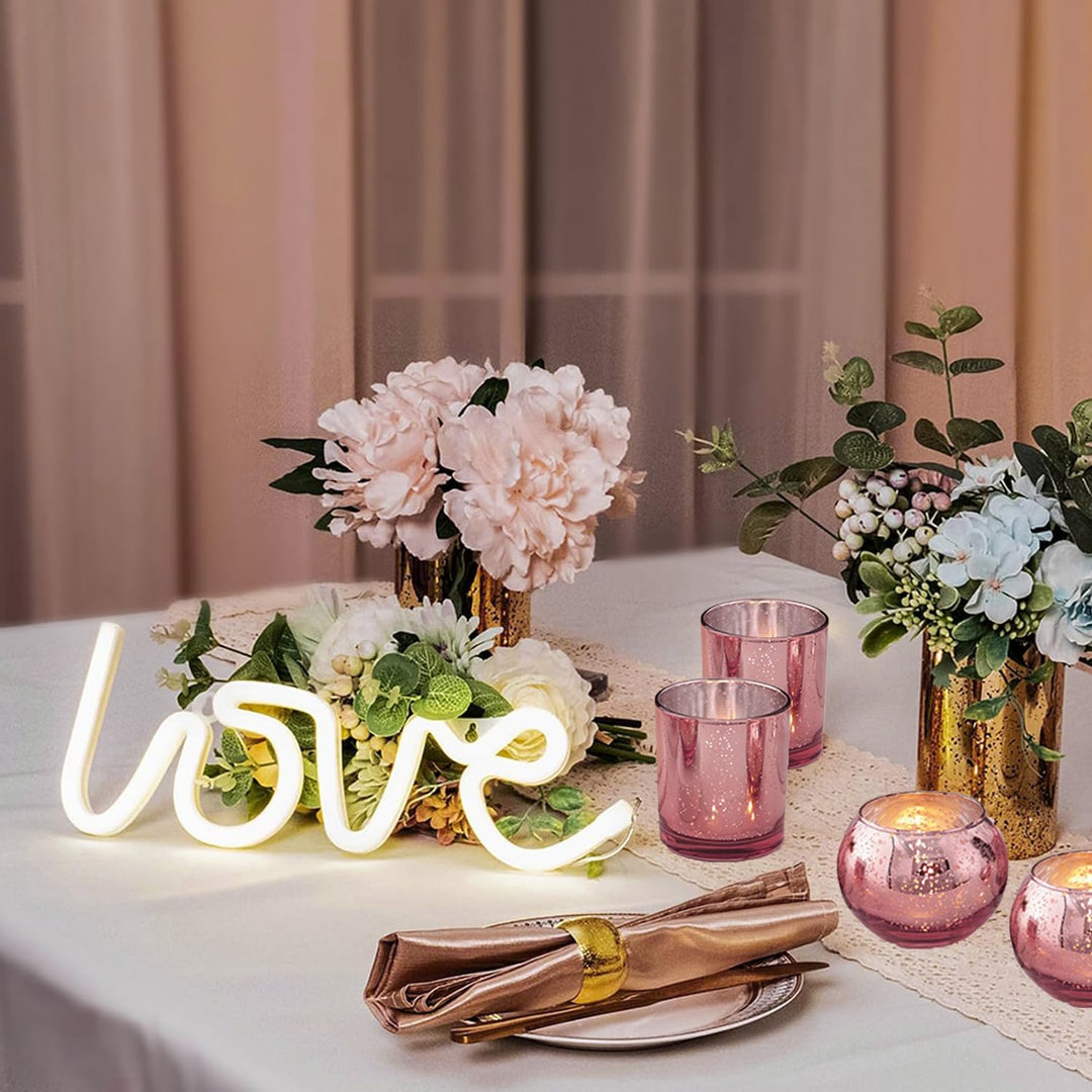 12 Stück Rosa Votivkerzenhalter, Quecksilberglas-Teelicht-Kerzenhalter für Hochzeitstisch-Mittelstüc