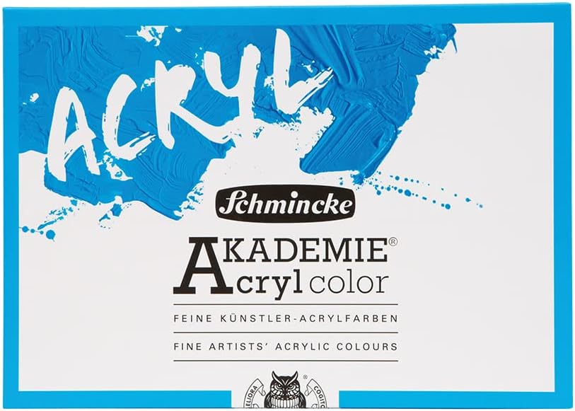 Schmincke – AKADEMIE® Acryl, 6 x 60 ml-Tuben, 76 759 097, kleines Basis-Kartonset, brillante, farbst
