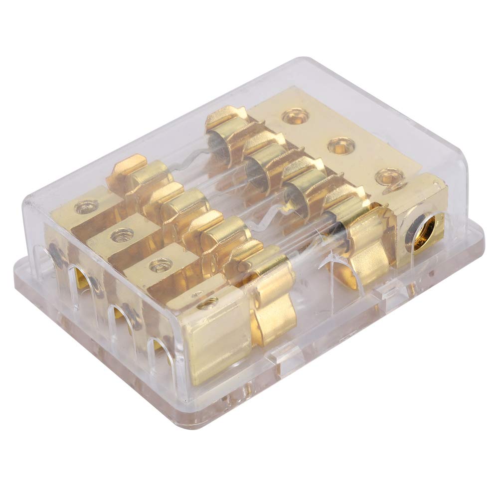 YWBL-WH 12V 60A Sicherungshalter für Auto-Audio-Schaltung, 1 in 4 Möglichkeiten 4GA (6GA / 8GA) * 3