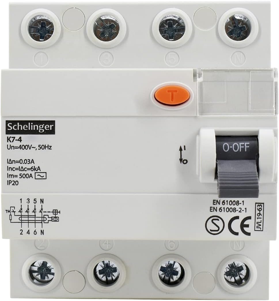 Schelinger Fehlerstromschutzschalter FI-Schalter RCD / 30mA / 4-polig / 40A (4-Polig / 40A / VDE), 4