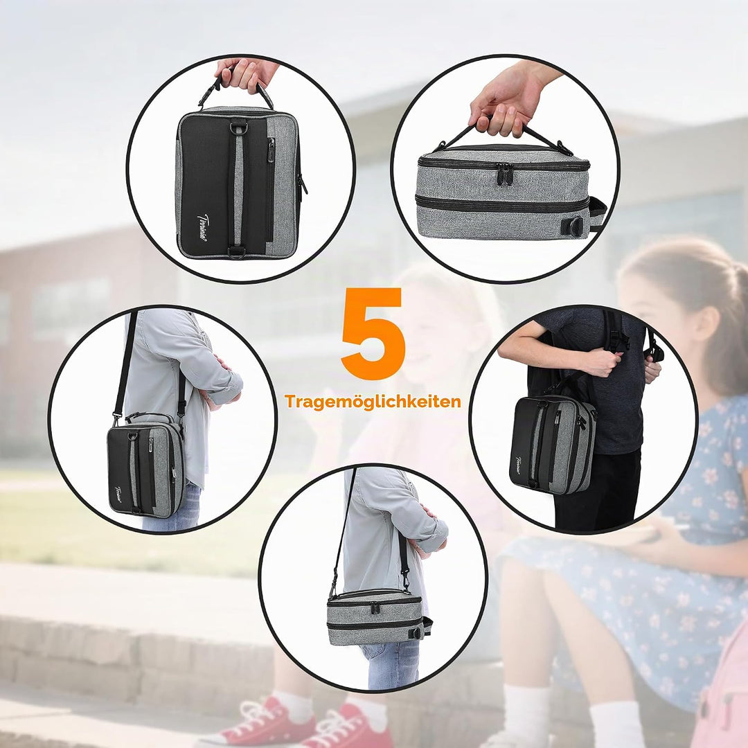 Kato Tirrinia Erweiterbare Kühltasche, Isolierte 9,5L(18 Dosen) Lunchtasche Klein für Unterwegs Arbe