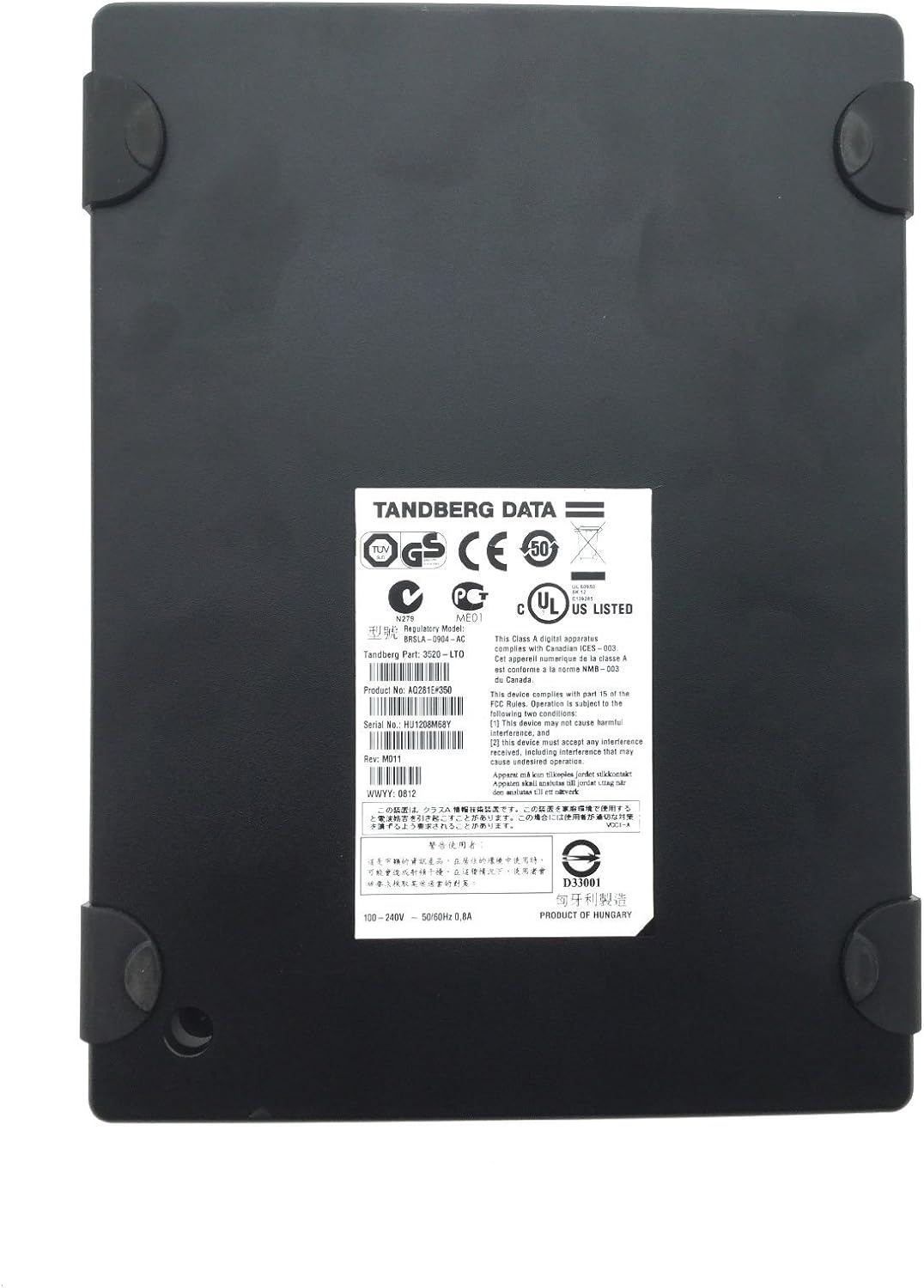 Tandberg LTO-5 HH Externer SAS-Laufwerksatz, Schwarz