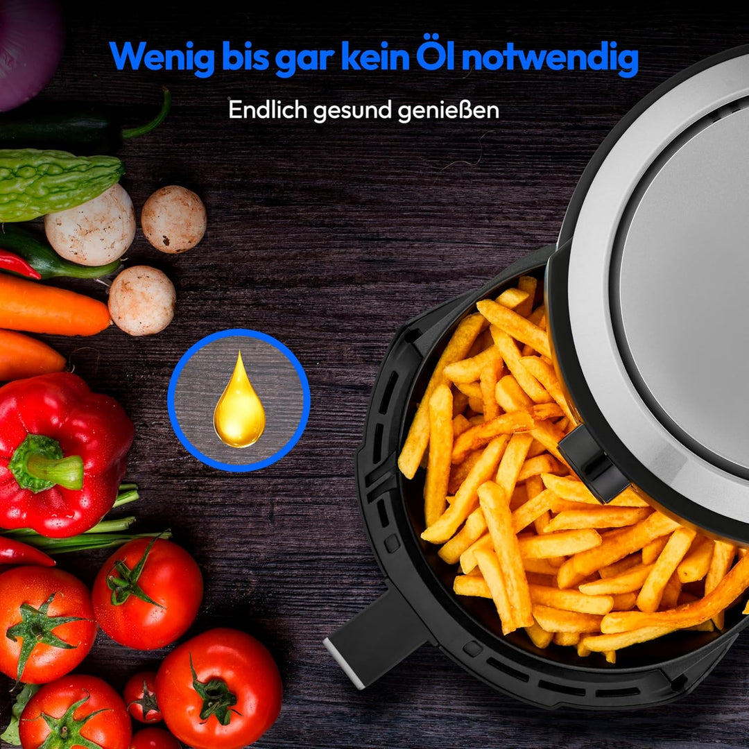 MEDION P30 L Heissluftfritteuse (4,7 Liter, Airfryer, 1500 Watt, einfache Bedienung, ölfreies Fritti