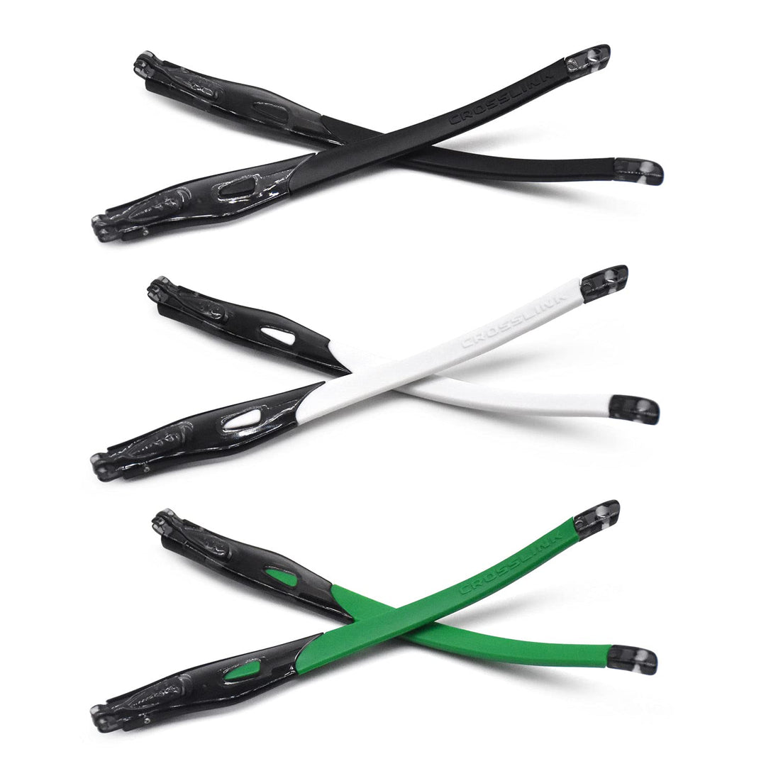 HKUCO Schwarz/Weiss/Grün Gummiersatz Transparente Schwarz Rahmenbeine Für Oakley Crosslink Sweep/Swi