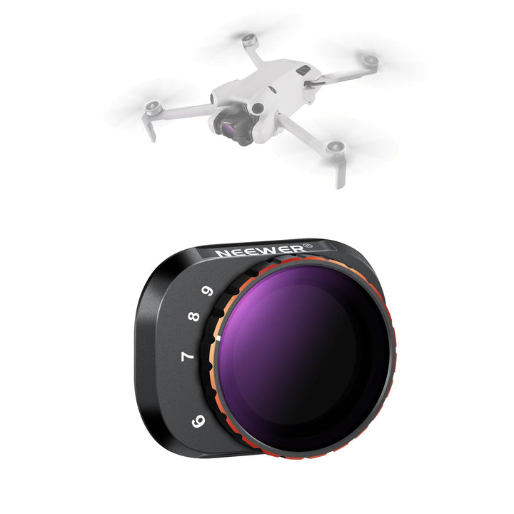 NEEWER Variabler ND Filter kompatibel mit DJI Mini 4 Pro, ND64-512 6-9 Stop, mehrfach beschichtetes