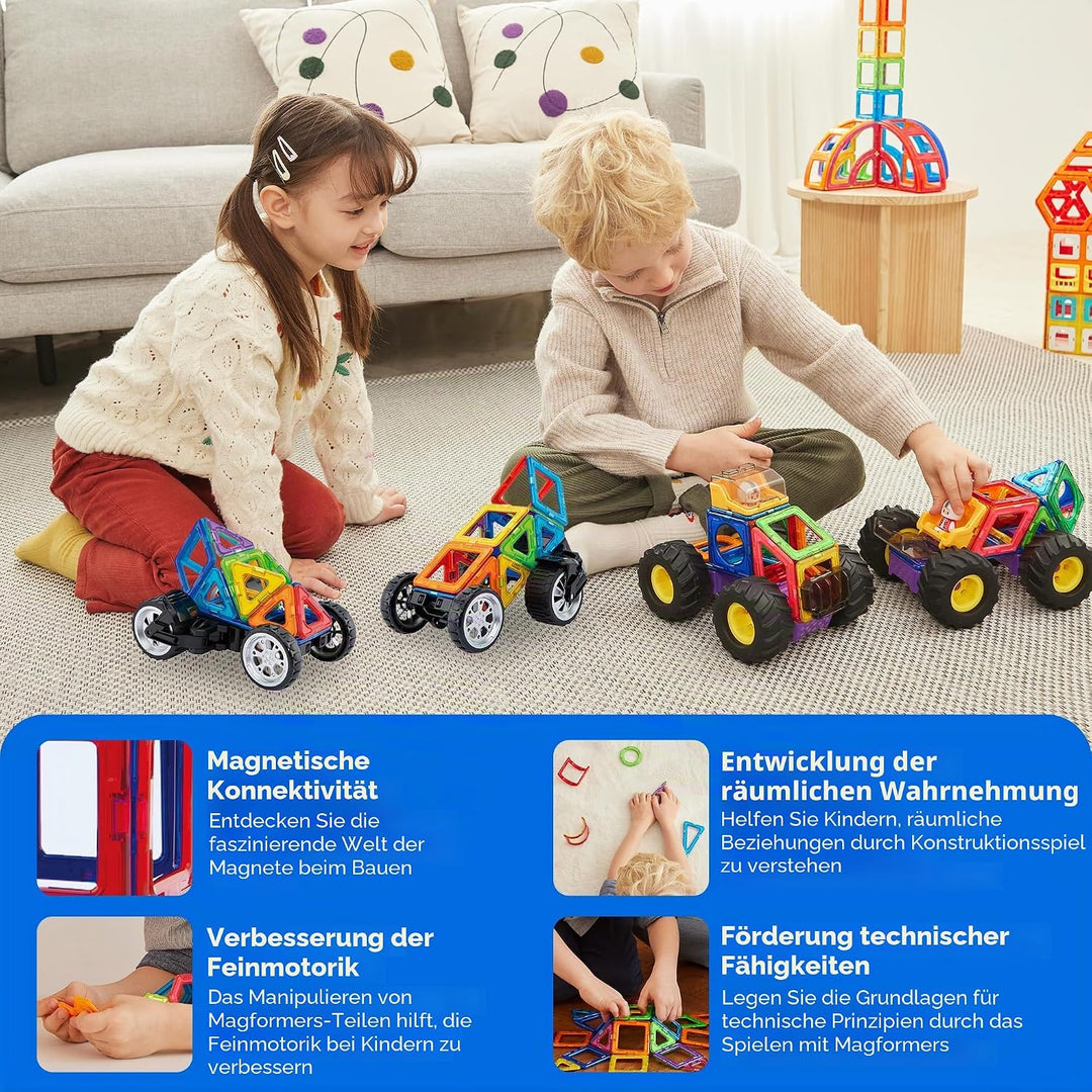 Magformers Amazing Transform Wheel Magnetic Building Blocks Toy. Makes Cars and Bikes. with Special