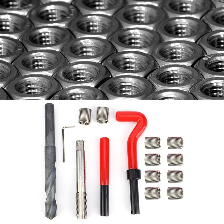 15 Stück Gewindeeinsätze M14x1.5 Innengewinde Reparatur Zubehör Sortiment Kit Bohren Helicoil Repara