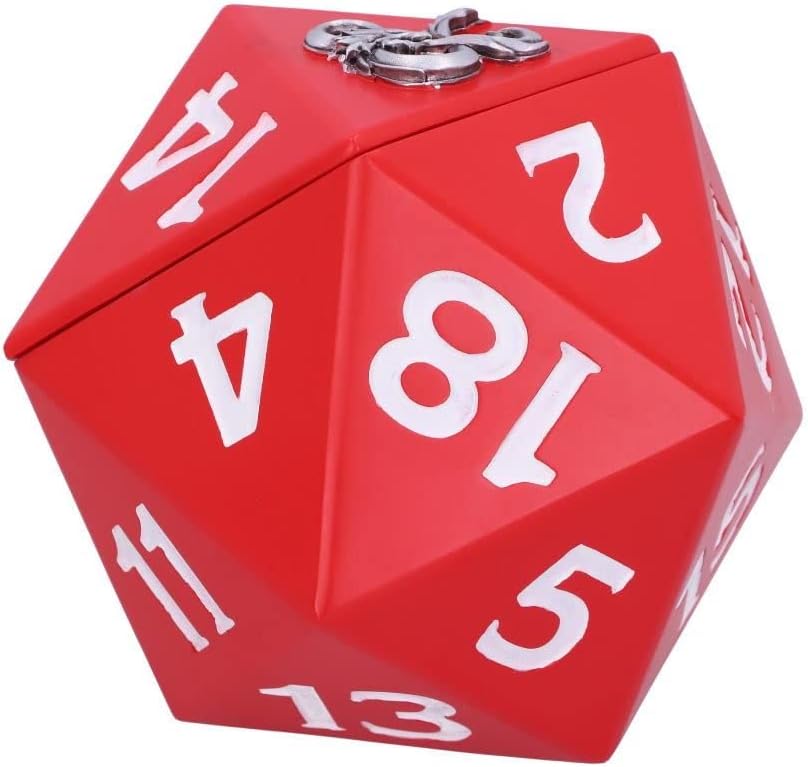 Nemesis Now, 13,5 cm Offiziell lizenzierte Dungeons & Dragons D20 Würfelaufbewahrungsbox, Harz, Blac