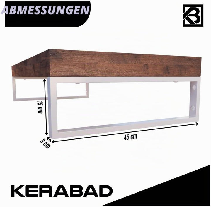 KERABAD 2 Stück Design Konsolenhalter für Waschtischplatte, Waschtischhalter, Regalhalter, Weiss-Mat