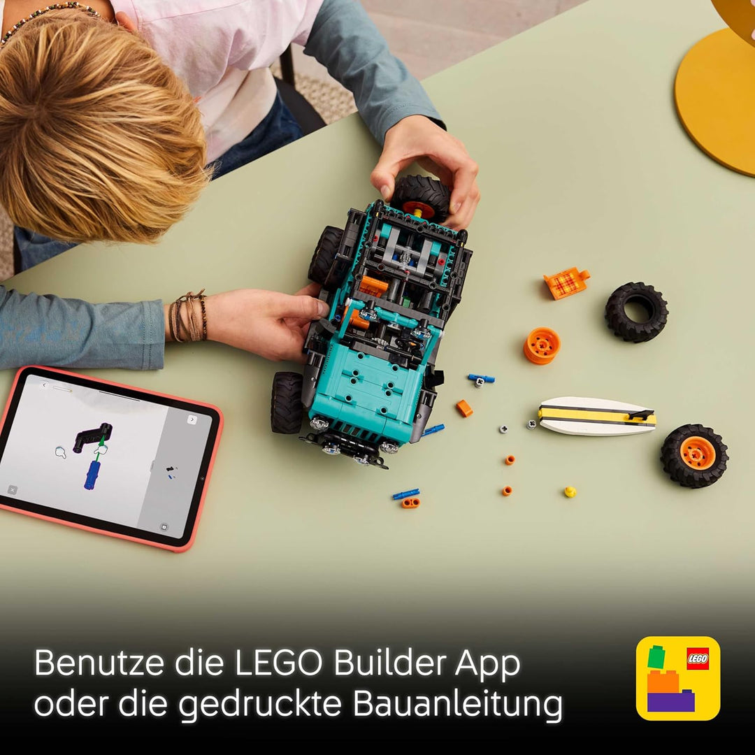 LEGO Technic Jeep Wrangler Rubicon Geländewagen - Off-Road Spielzeug Fahrzeug Modellbau mit V6-Motor